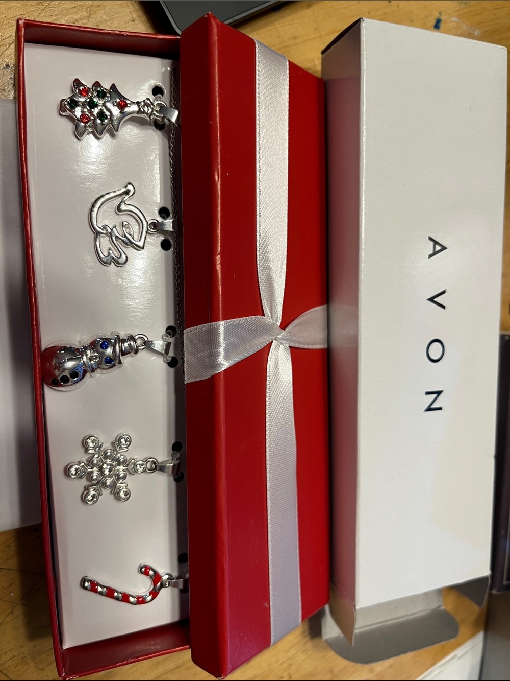 Vintage Avon Silver Holiday Charm Necklace